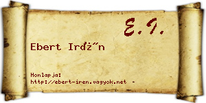 Ebert Irén névjegykártya